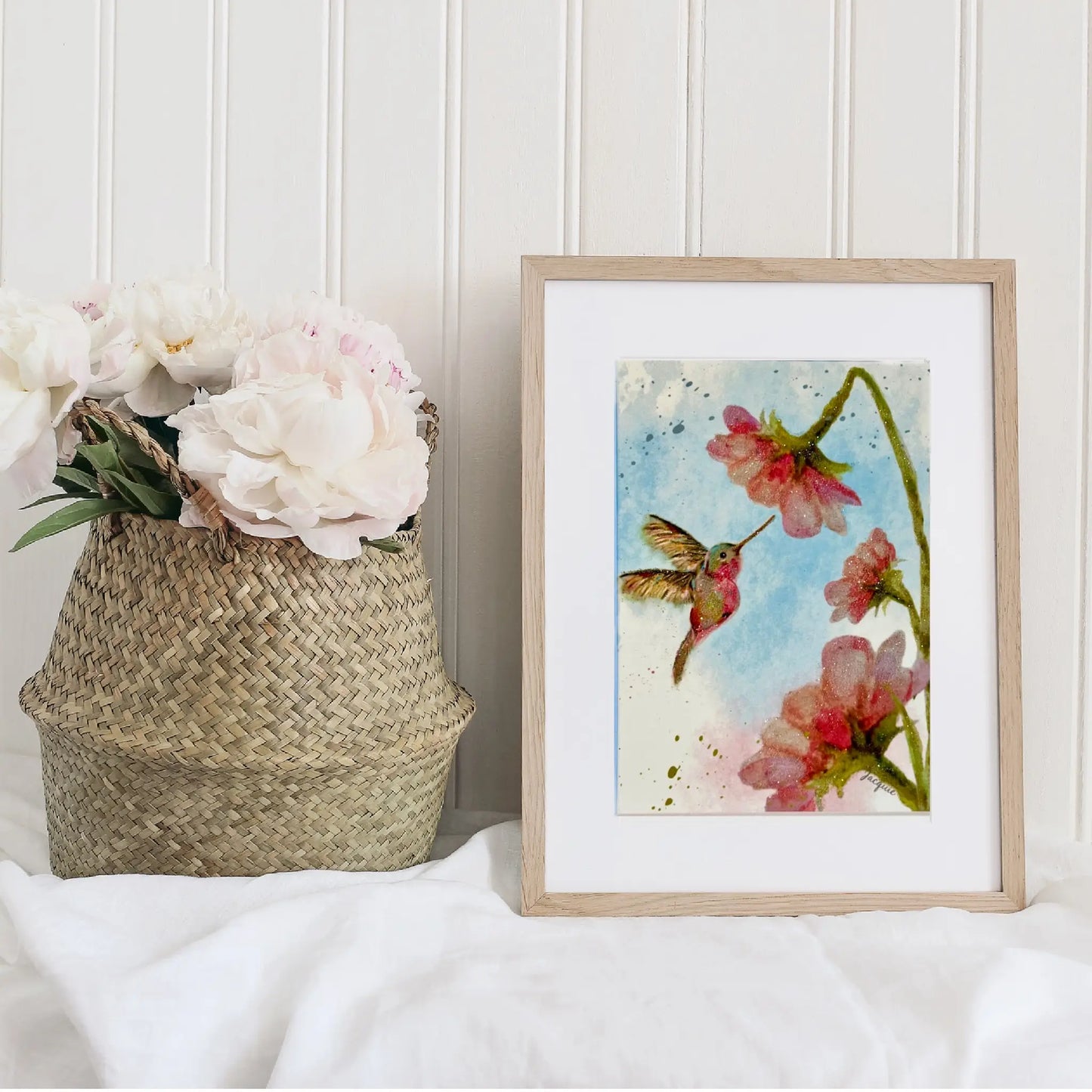 Hummingbird With Bent Flower