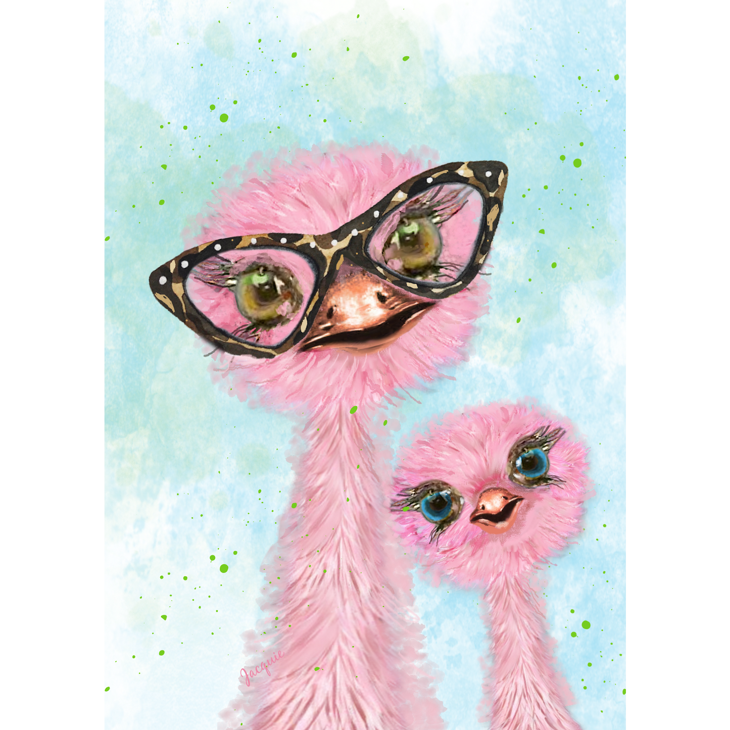 Ostrich with Glasses