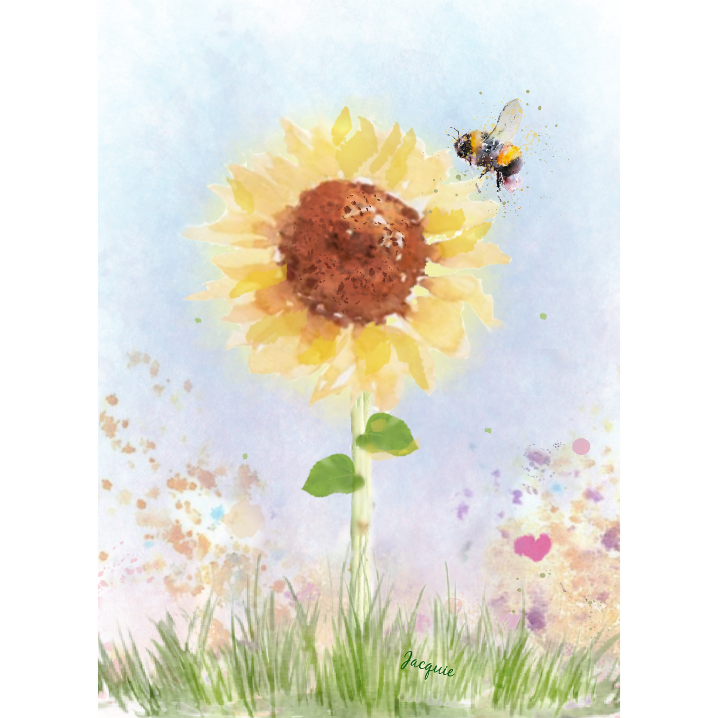 Sunflower & Bee