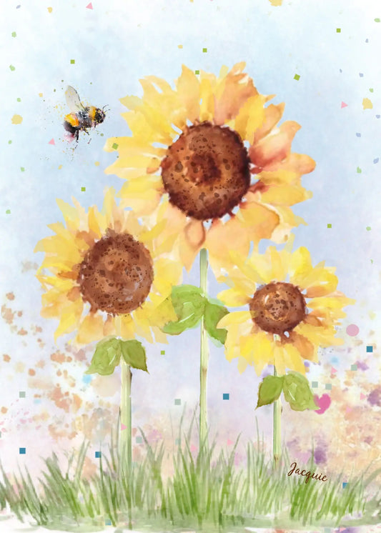 Sunflowers & Bee