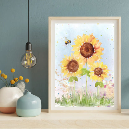 Sunflowers & Bee