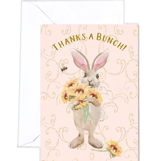 Bunny Holding Sunflowers