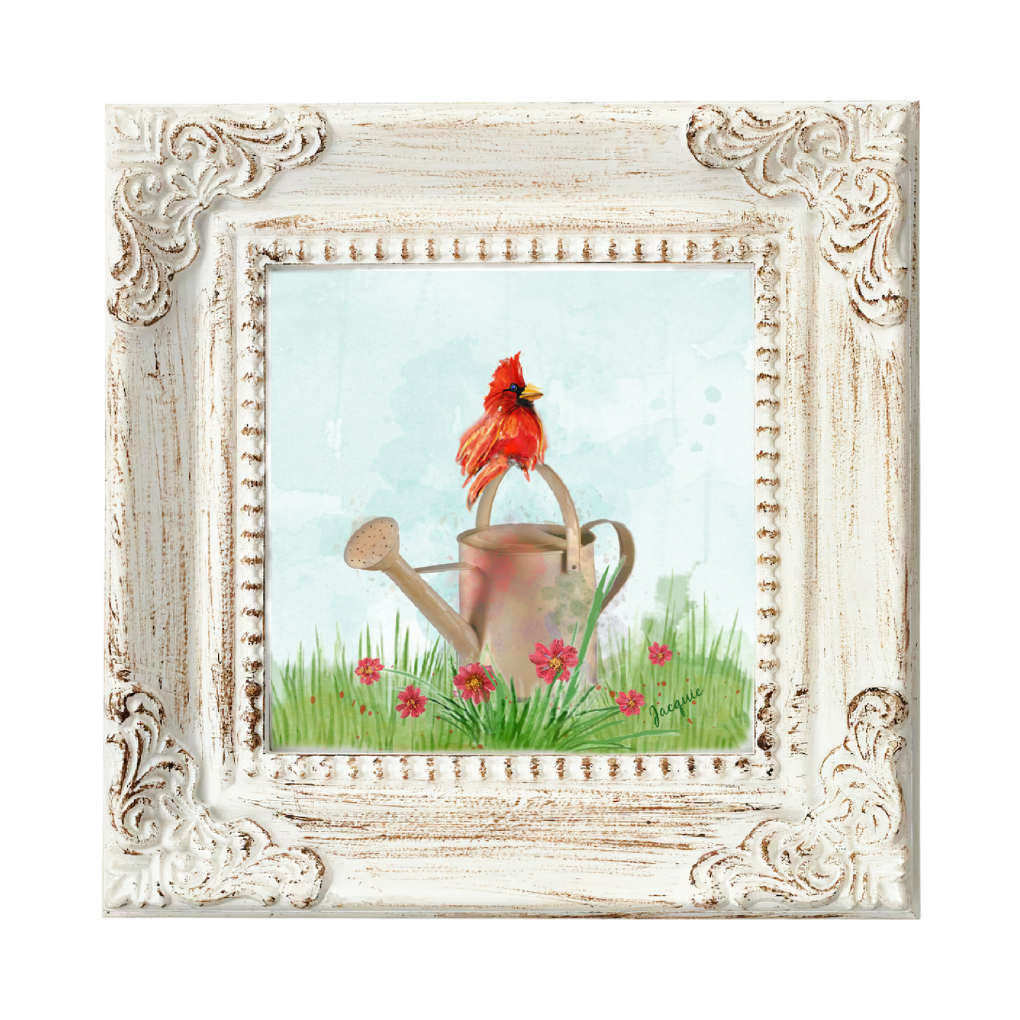 Cardinal & Watering Can