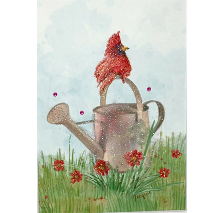 Cardinal & Watering Can