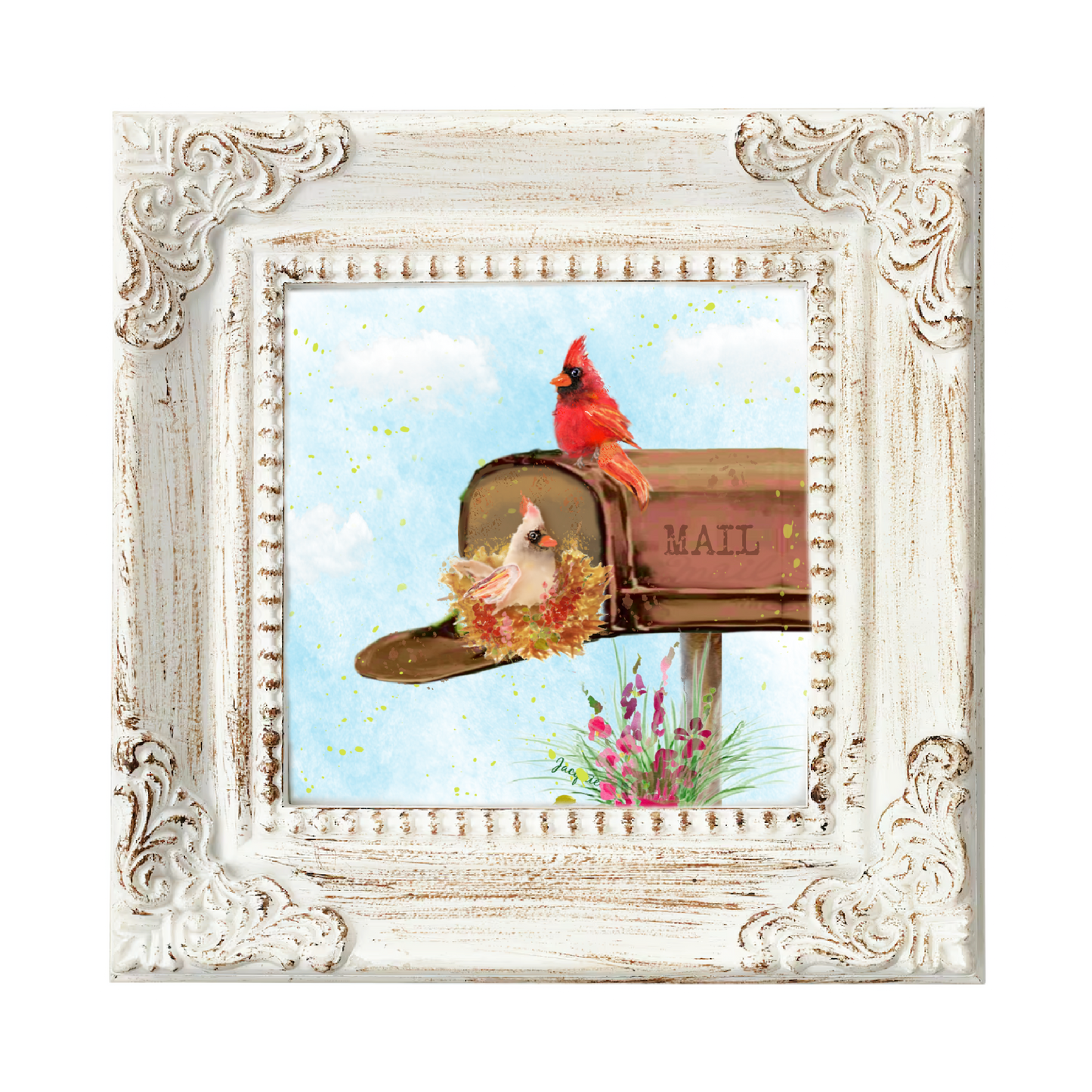 Cardinals in Mailbox