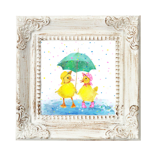 Ducklings under an Umbrella