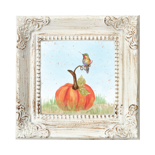 25% Off SALE! Hummingbird  on a Pumpkin
