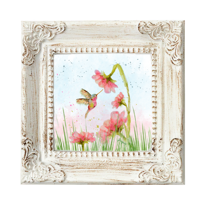 Hummingbird & Bent Flower