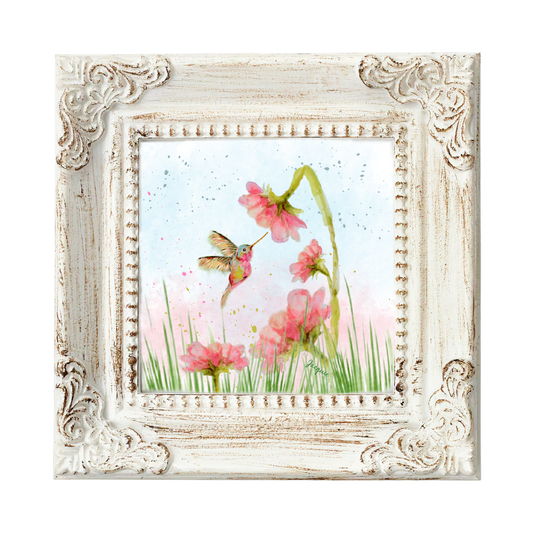 Hummingbird & Bent Flower