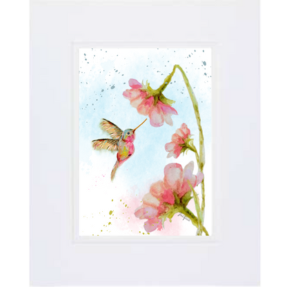 Hummingbird & Bent Flower