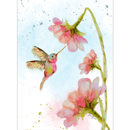 Hummingbird & Bent Flower