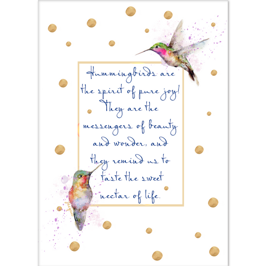 Hummingbirds with quote