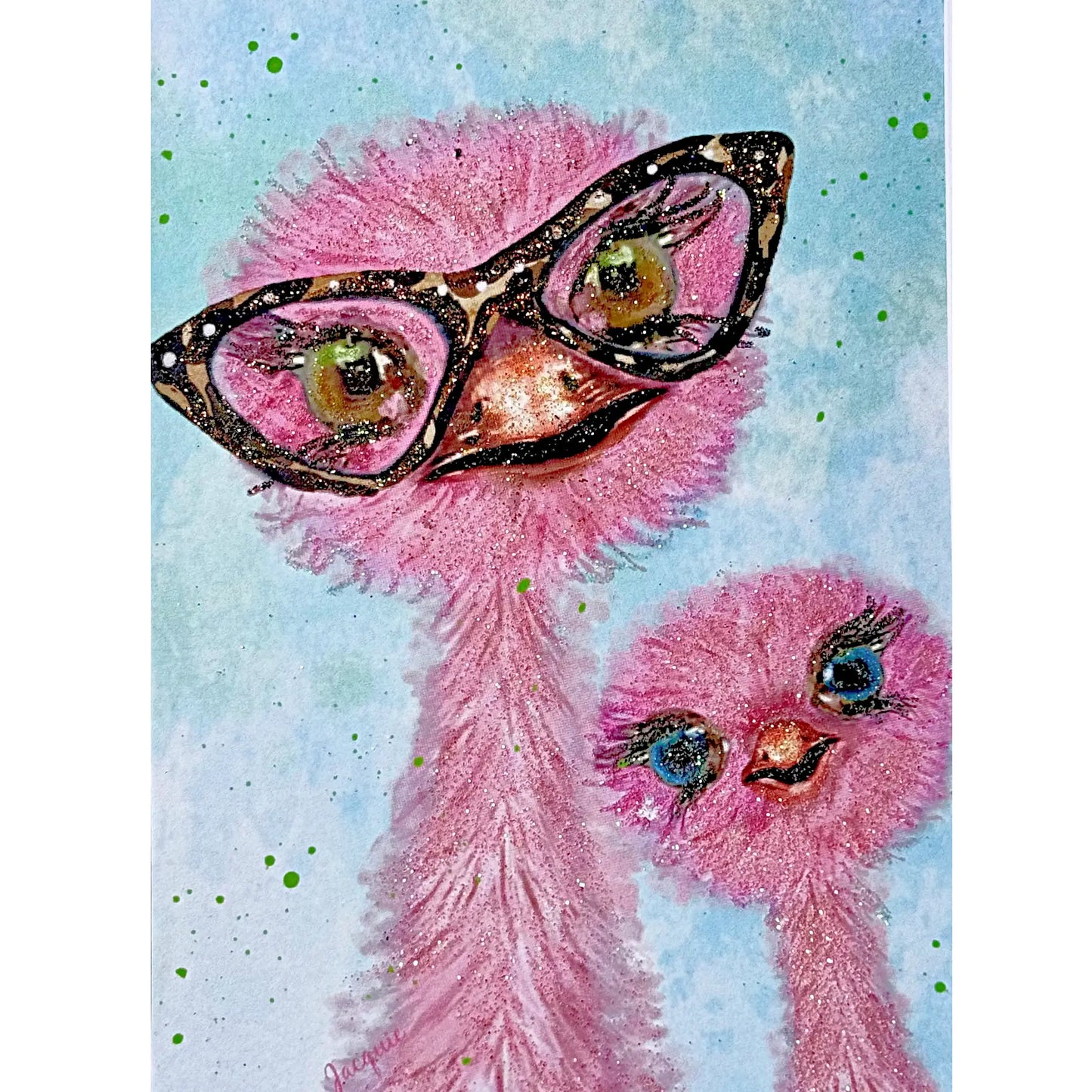 Mama and Baby Ostrich
