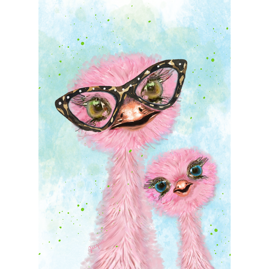 Ostrich with Glasses