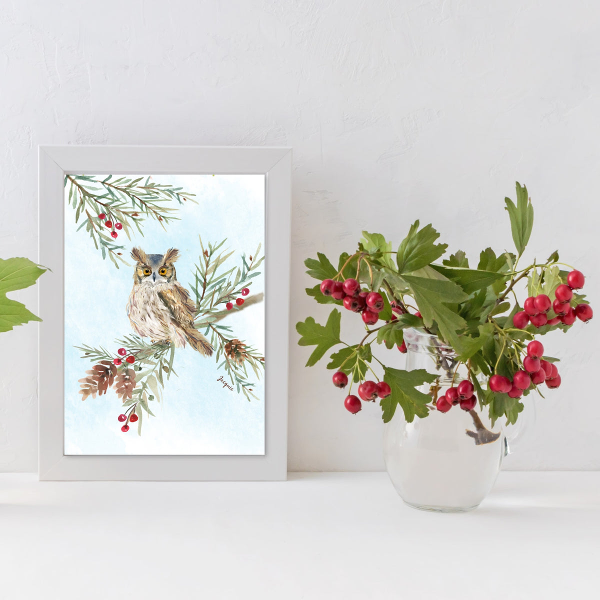 Owl in Pine Boughs