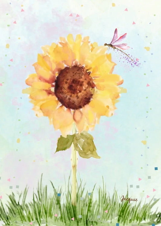 Sunflower & Dragonfly