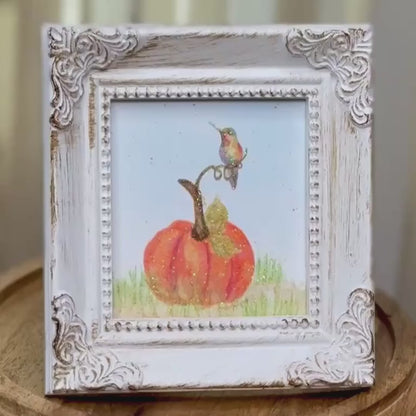 25% Off SALE! Hummingbird  on a Pumpkin